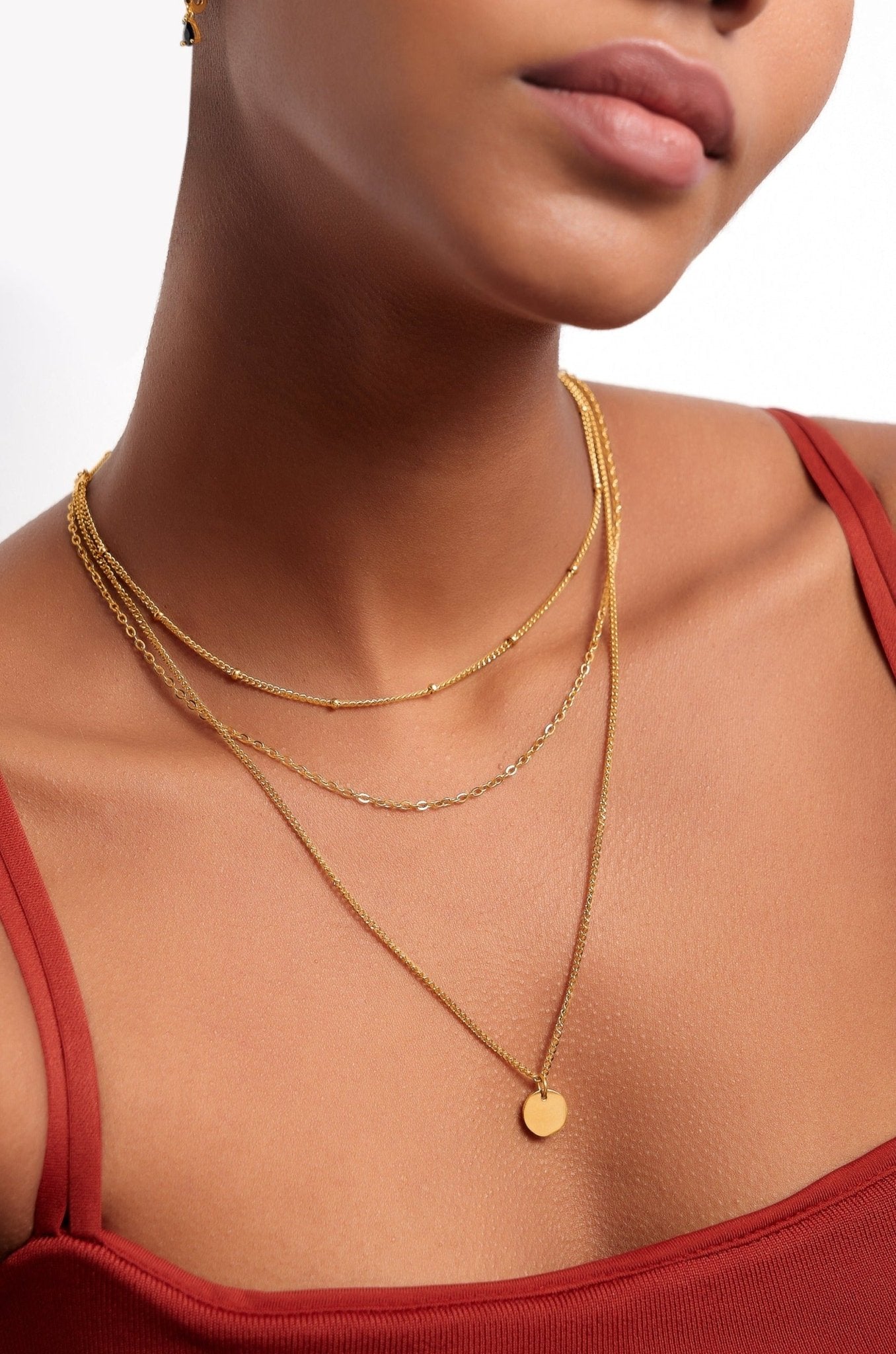Triple Layered Necklace in Gold - Flaire & Co.