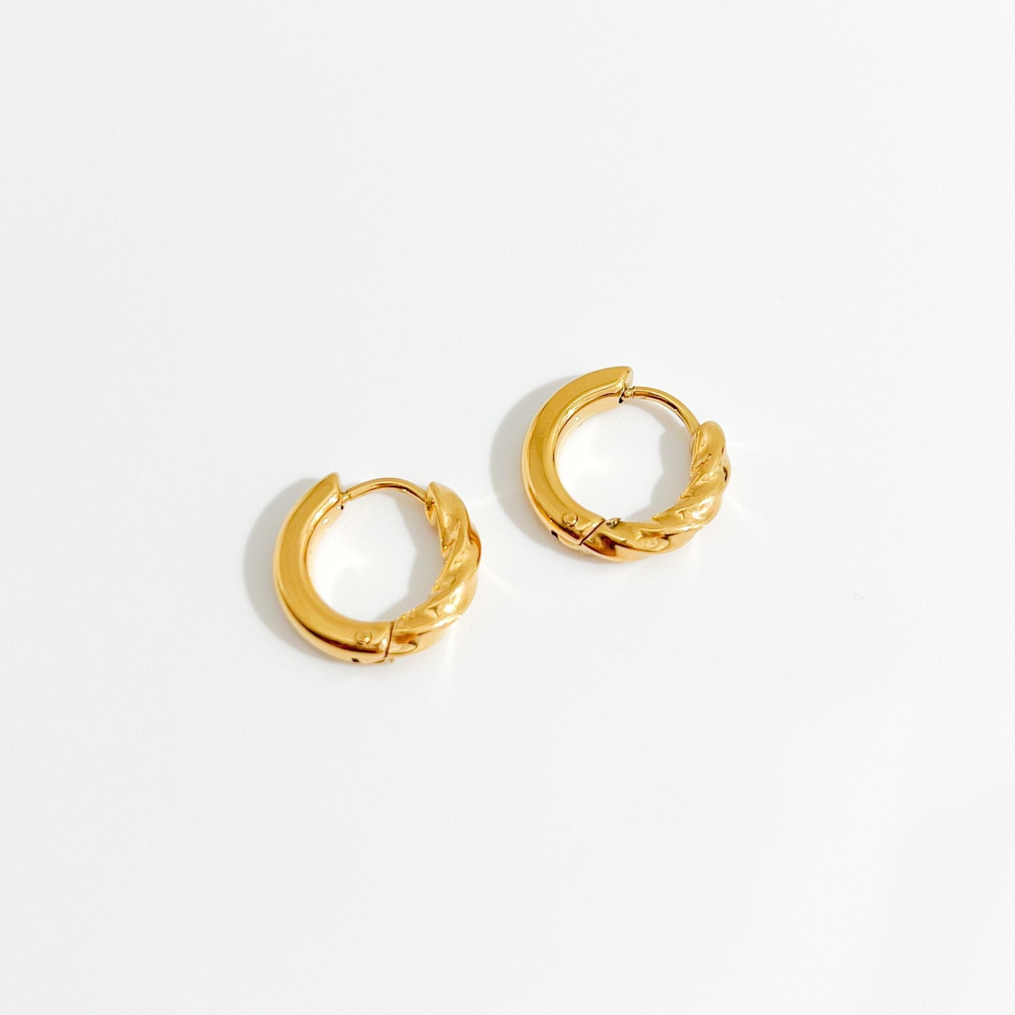 Twisted Gold Hoops - Flaire & Co.