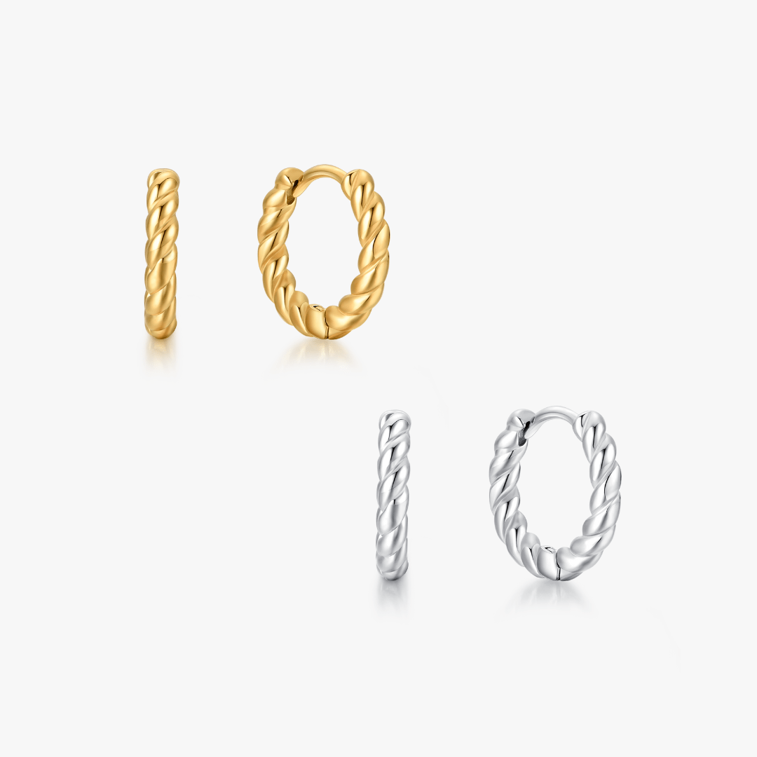 Twisted Huggie Hoops - Flaire & Co.