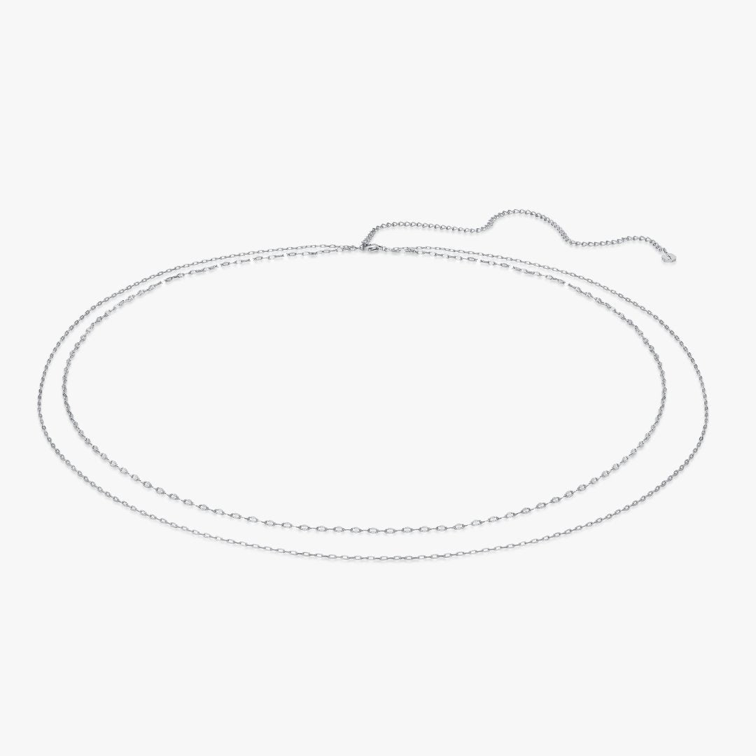 Two Layer Dainty Waist Chain in Silver - Flaire & Co.