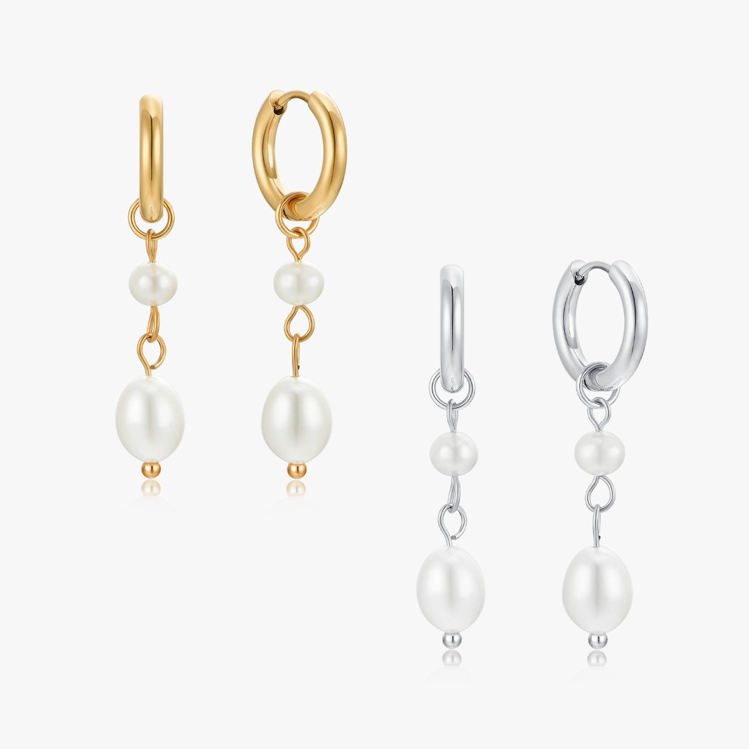 Two Layer Pearl Earrings - Flaire & Co.