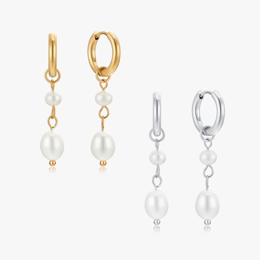 Two Layer Pearl Earrings