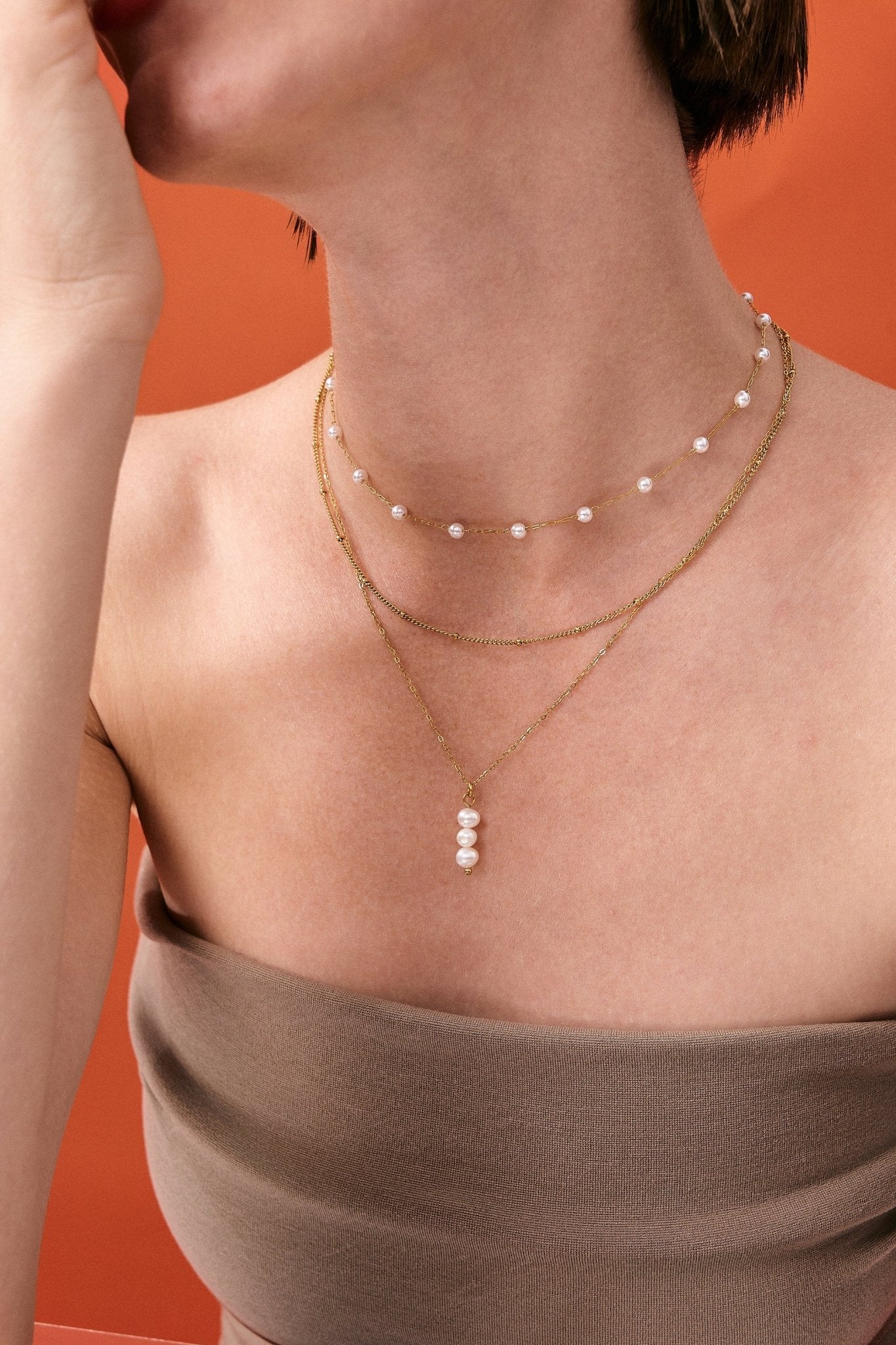Two Layer Pearl Necklace - Flaire & Co.