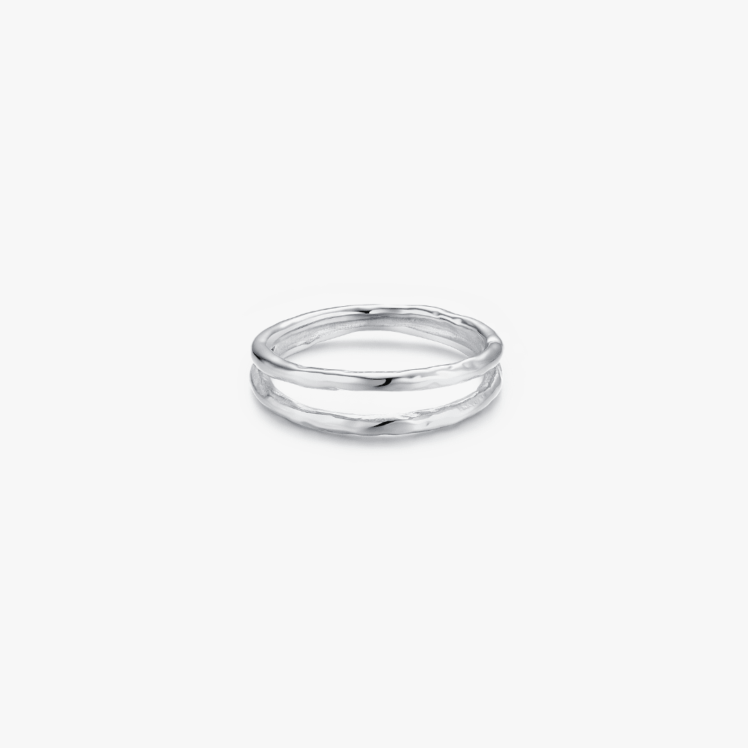 Two Layered Thin Band Ring - Flaire & Co.