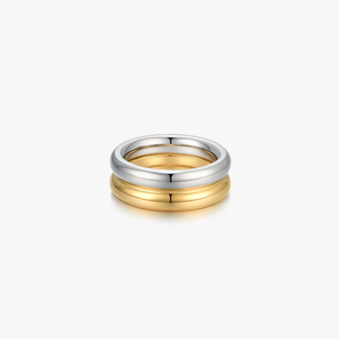 Two Tone Bold Ring (Greek Inspired Collection) - Flaire & Co.