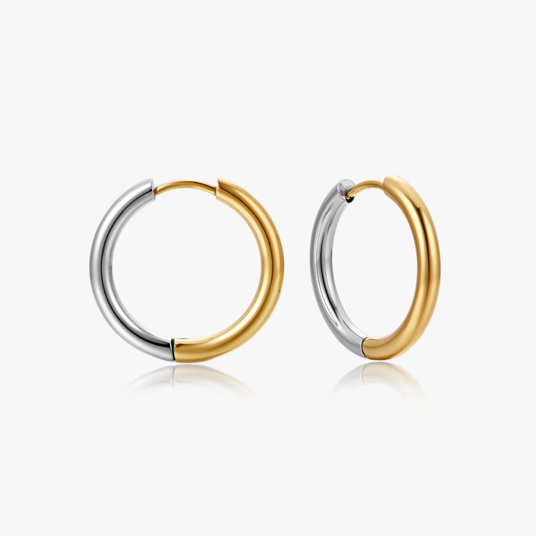 Two Tone Everyday Seamless Hoops - Flaire & Co.