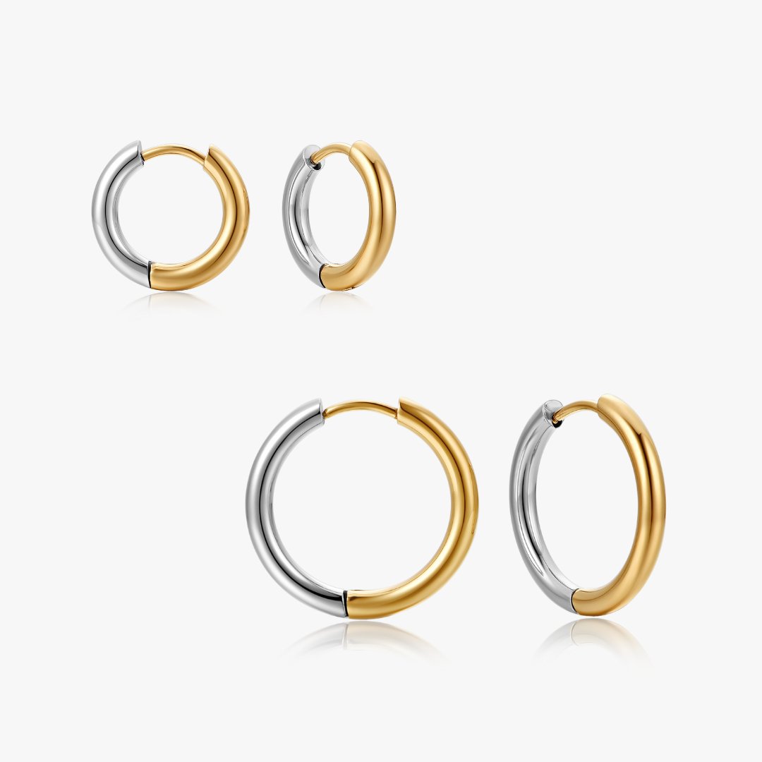 Two Tone Everyday Seamless Hoops - Flaire & Co.