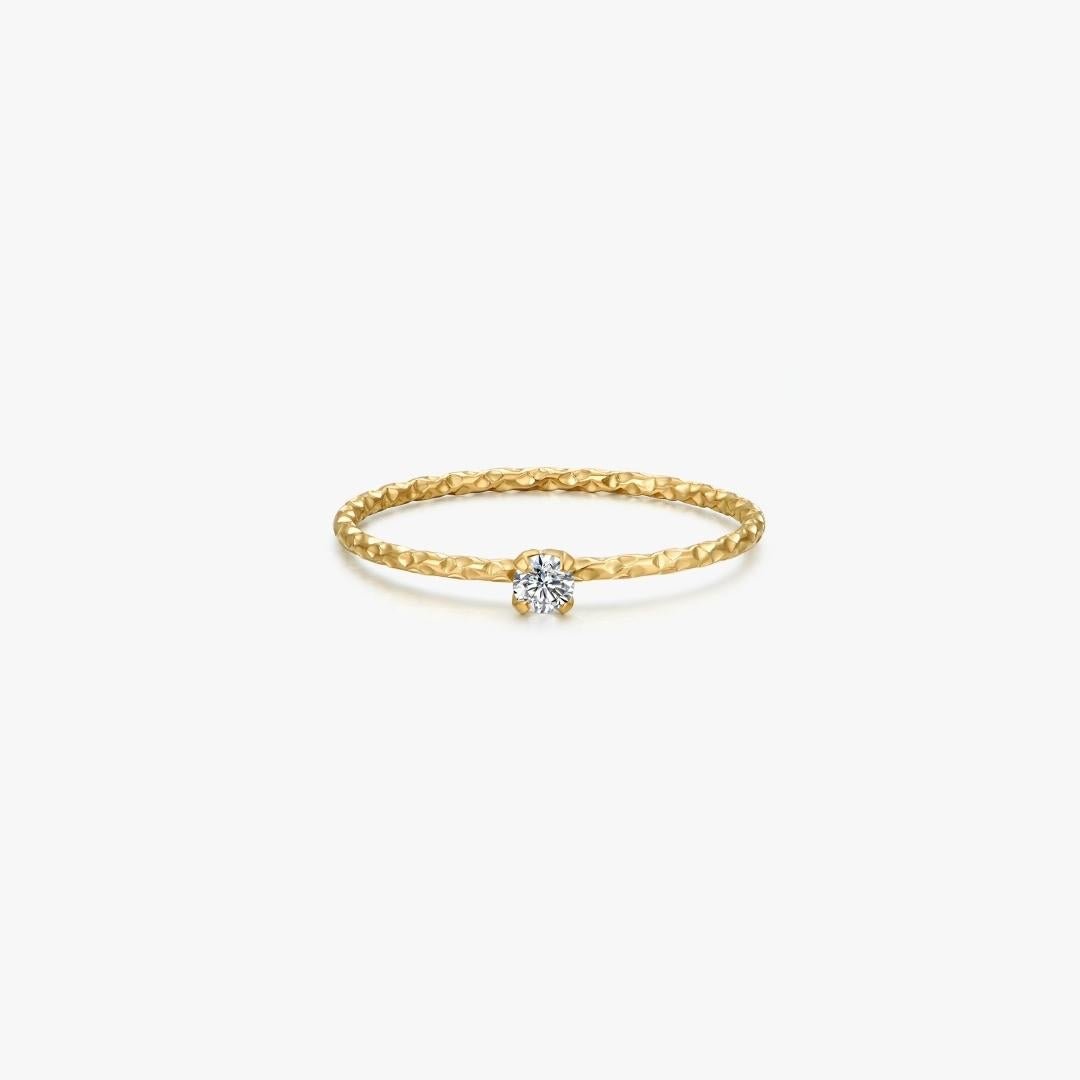 Ultra Mini Gem Ring in Gold - Flaire & Co.
