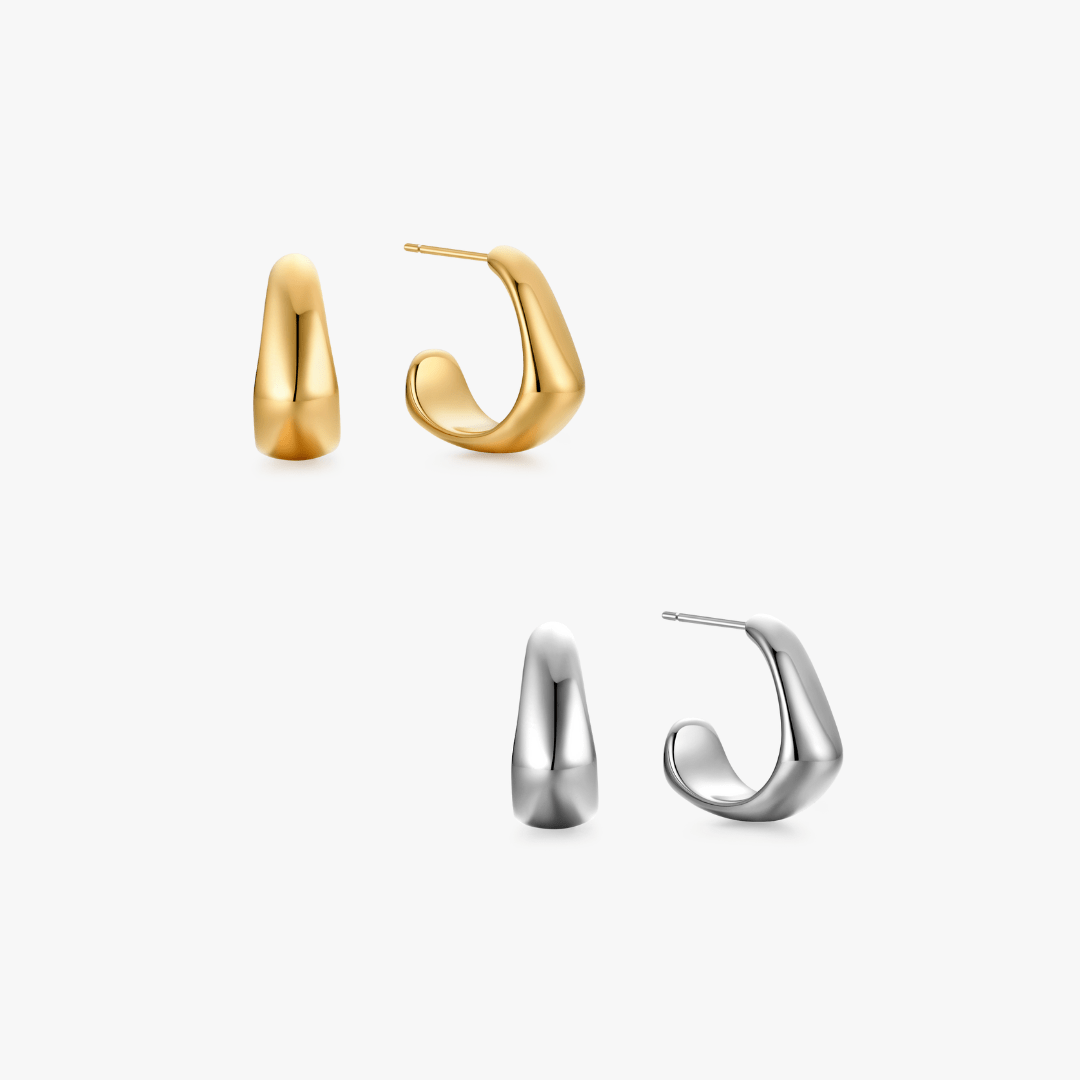 Vera Curved Mini Hoops - Flaire & Co.