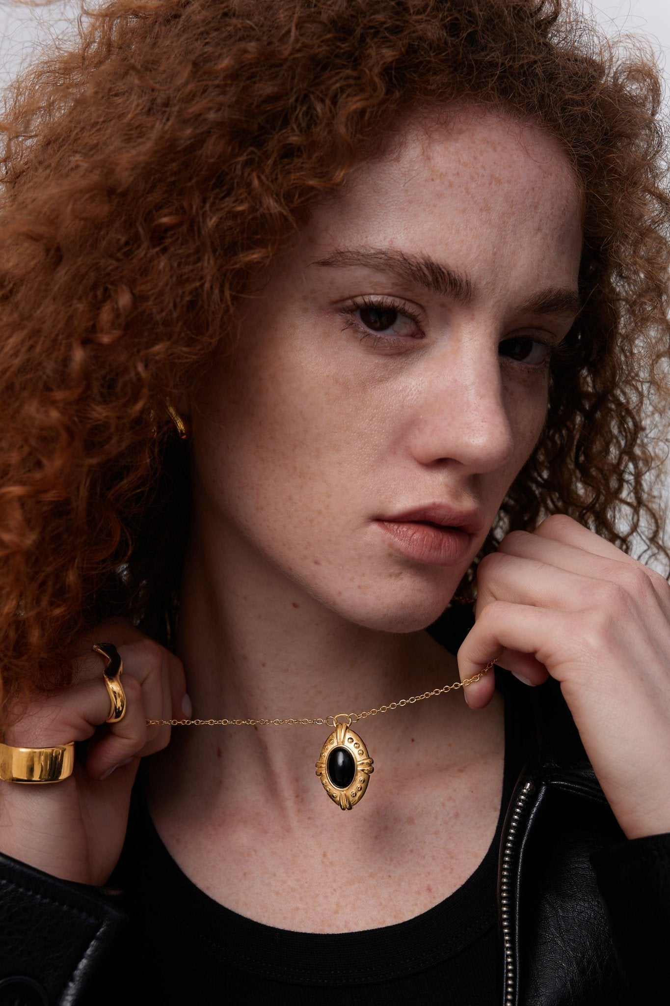Vintage Inspired Black Agate Necklace - Flaire & Co.