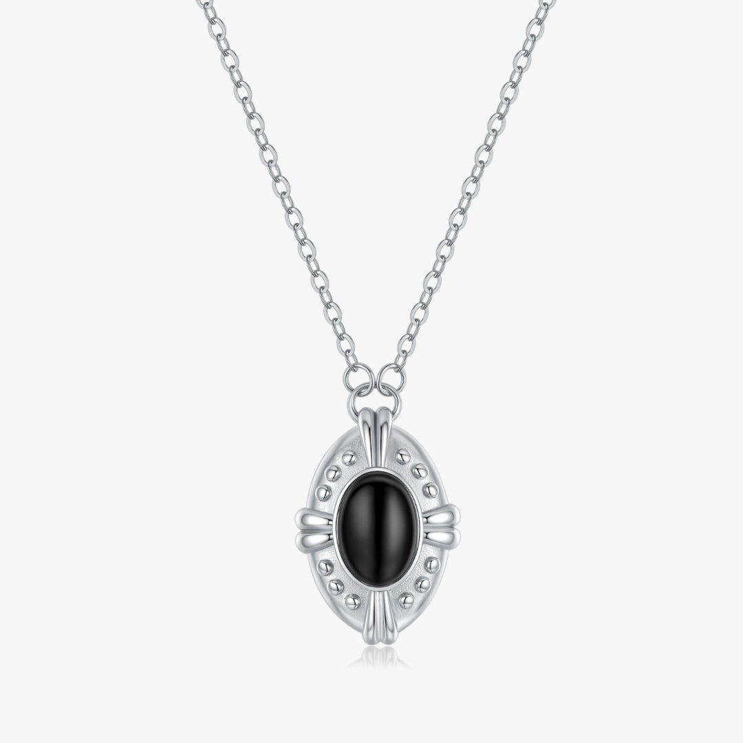 Vintage Inspired Black Agate Necklace - Flaire & Co.