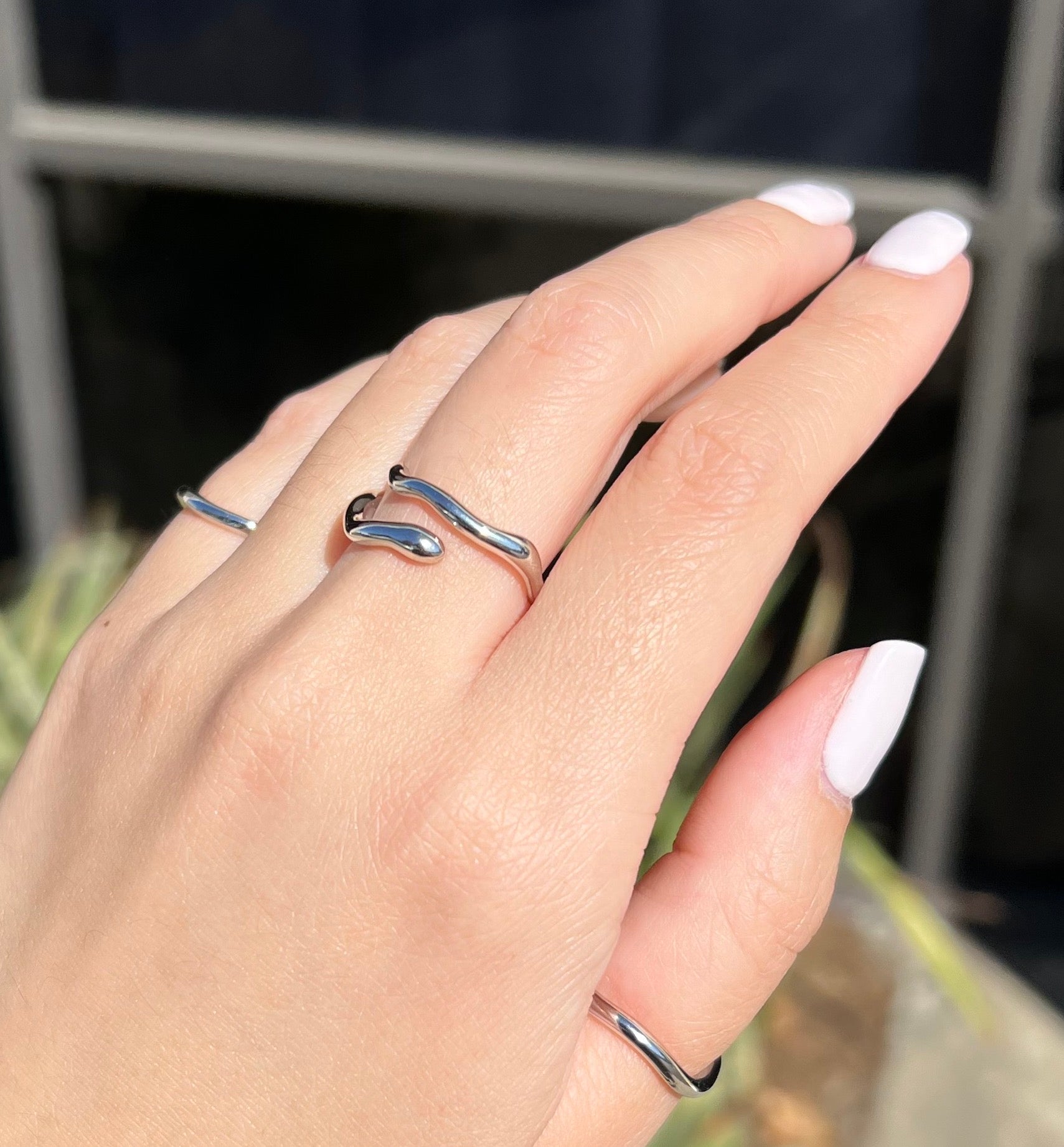 Wavy Adjustable Sterling Silver Ring - Flaire & Co.