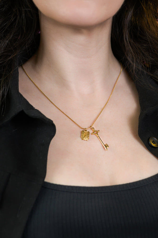 Wing and Key Necklace (Anime Inspired Collection) - Flaire & Co.