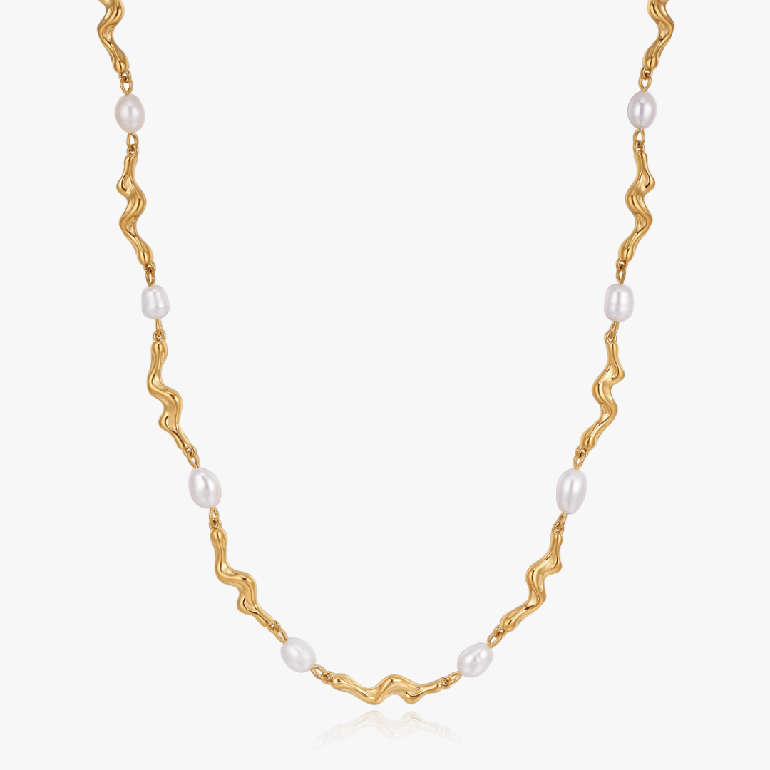 Zelia Organic Pearl Chain Necklace - Flaire & Co.
