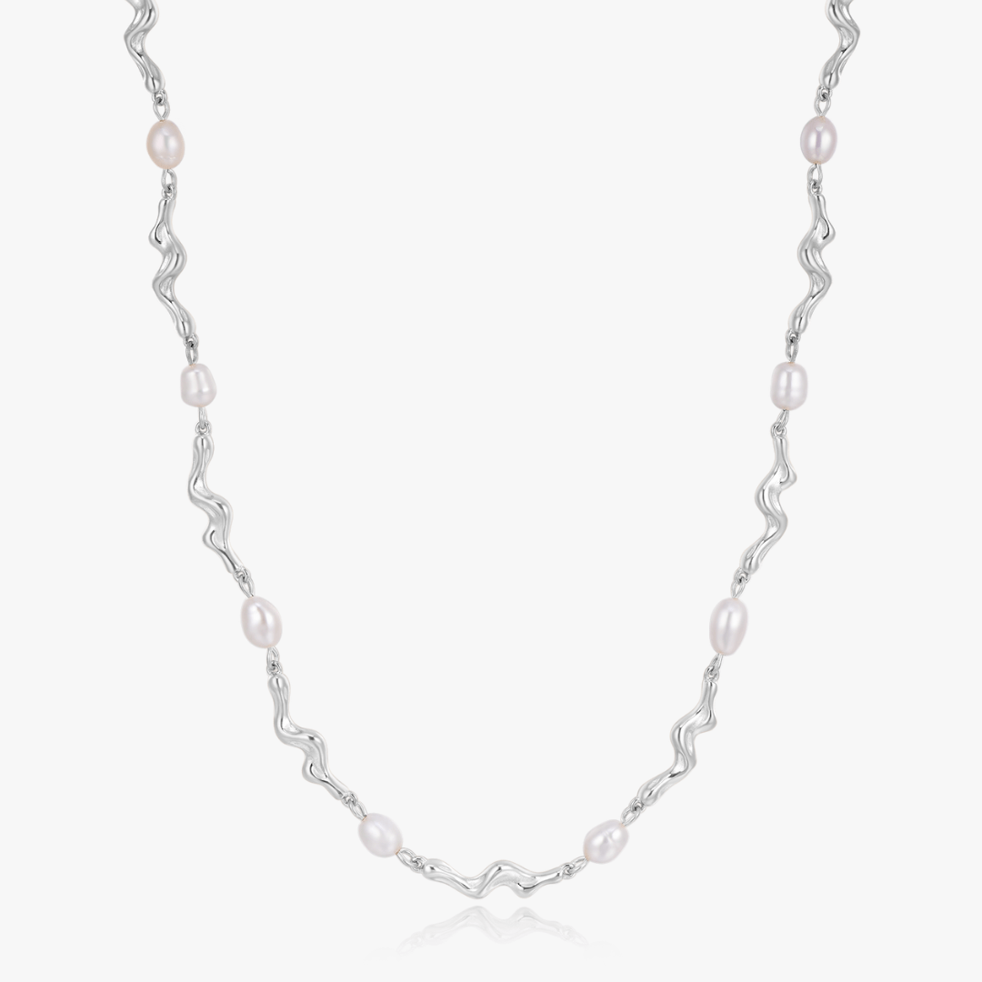 Zelia Organic Pearl Chain Necklace - Flaire & Co.