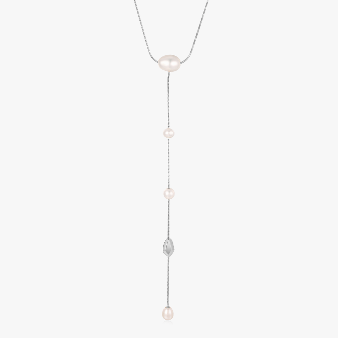Zoe Lariat Pearl Necklace - Flaire & Co.