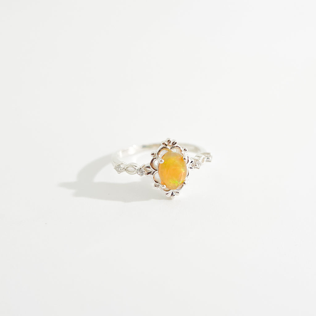 Faith Orange Opal Sterling Silver Ring