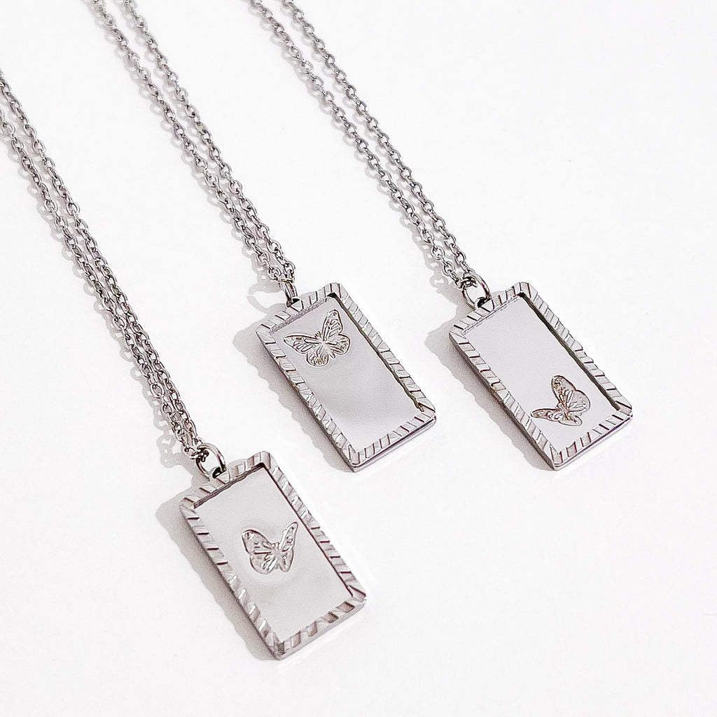 Butterfly Trio Necklace in Silver (Not A Set)