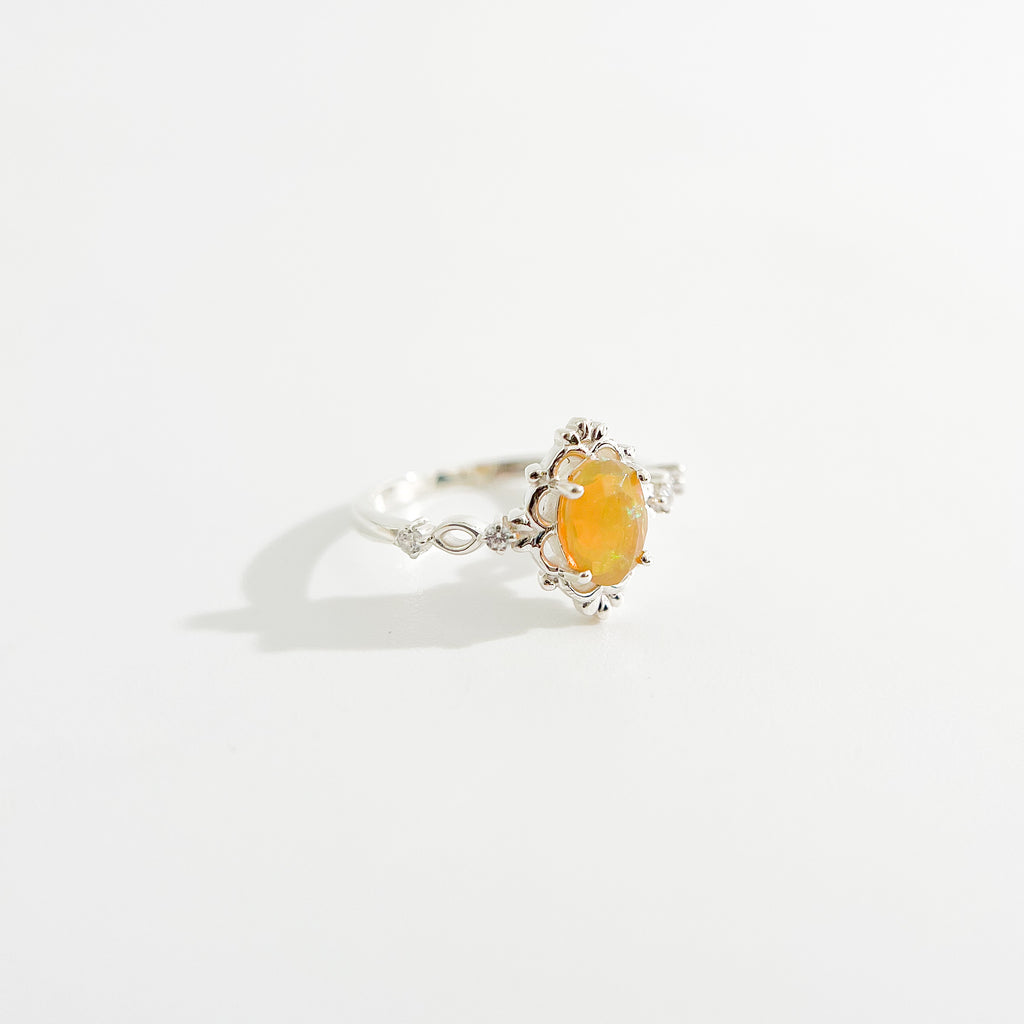 Faith Orange Opal Sterling Silver Ring